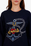 Valentino Navy Virgin Wool Cashmere 'Joe Mary Hook' Sweater Size M
