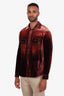 Saint Laurent Red Velvet Button-Up Shirt Size M Mens