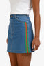 Gucci Blue Denim Web Grosgrain Trim Mini Skirt Size 36