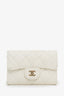 Pre-loved Chanel™ Cream Caviar Leather Quilted Flap Card Holder Wallet