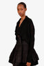 Salvatore Ferragamo Black Wool Blend Open Cardigan Size S