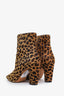 Jimmy Choo Leopard Print Calf Hair Heeled Ankle Boots Size 38.5