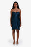 Lanvin Blue Silk Strapless Cargo Dress Size 38