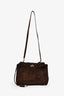Balenciaga Brown Suede 'Rodeo' Small Top Handle Bag with Strap