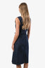 See By Chloe Dark Denim Wash Cris Cross Midi Dress Size 38