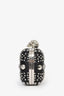 Alexander McQueen Black Leather Studded Britannia Skull Box Clutch with Chain