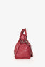Balenciaga Cherry Red Leather Classic Motocross Small City Bag with Strap