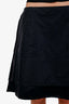 Louis Vuitton Black Nylon Layered Midi Skirt Size 42