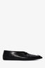 Jil Sander Black Leather Lace Up Pointed Toe Flats Size 37