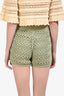 Brunello Cucinelli Sage Green Knit Cotton Crochet Shorts Size 12 Kids