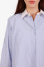 Max Mara Blue/White Pinstripe Button Down Shirt Size US 10