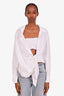 Jacquemus White Cotton Tie Detailed Full Sleeve Cropped Shirt Size 34