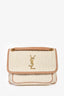Saint Laurent 2023 White Jacquard Knit Small Niki Shoulder Bag