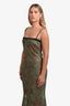 Reformation Green/Brown Floral 'Zahara' Sleeveless Midi Dress Size 6