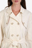 Ports Cream Belted Trench Coat Size 12
