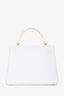 Hermès 2019 White Leather Kelly 28 'Retourne' Top Handle Bag with Shoulder Strap GHW
