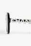 Pre-loved Chanel™ Black Square Frame Crystal Logo Sunglasses