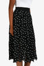 Self-Portrait Black/White 'Polka Daisy' Guipure Lace Midi Skirt Size 0