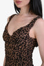 Majorelle Brown Leopard Print Ruched 'Tabitha' Midi Dress Size XS