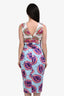 Altuzarra White/Blue Tropical Floral Printed Sleeveless Dress Size 34