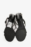 Alexander McQueen Black Satin Crystal Strappy Heels Size 38