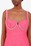 Self-Portrait Fuchsia Tweed Boucle Diamante Bust Mini Dress Size 6
