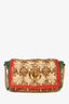 Gucci 2019 Raffia Pink/Green Trimmed Marmont Bag
