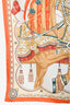 Hermès Cream/Orange Silk Horse Graphic Scarf
