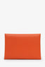 Hermès Orange Leather Calvi Card Holder