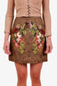 Dolce & Gabbana Brown Floral Jacquard Mini Skirt Size S