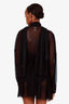 Norma Kamali Black Sheer Deep V Neck Mini Dress Size XS