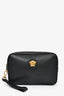 Versace Black Leather Medusa Pouch With Wrist Strap