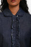 Sibel Saral Dark Blue Denim Ruffled Button Down Shirt Size S