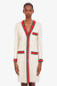 Gucci Off White Wool Web Trimmed Coat Size 40