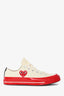 Comme des Garcons Play x Converse Cream/Red Platform Low Top Sneaker Size 9