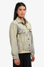 Gucci Light Wash Denim Monogram Jacket Size 40