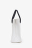 Moschino White Leather Logo Mini Shopper Tote Bag with Strap