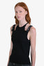 Dion Lee Black Cotton Blend Ribbed Holster Buckle Tank Top Size 8