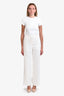 Theory White Linen Blend Trousers Size 4