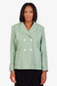 Sandro Green Cotton Double Breasted Blazer Size 42