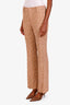 Chloe Beige/White Patterned Flared Trousers Size 42