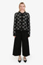 Gucci Black Tweed GG Wide Leg Pants Size 40