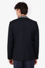 Christian Dior Navy/White Virgin Wool Single Breasted Blazer Size 48