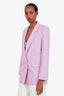 Maje Mauve Wool Blend Double Breasted Blazer Size 38