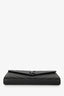 Saint Laurent So Black Chevron Leather Envelope Wallet On Chain
