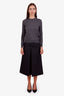 Saint Laurent Grey Pinstripe Cropped Pleated Pants Size 36