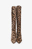 Manolo Blahnik Brown/Black Pony Hair Kitten Heel Knee High Boots Size 36.5