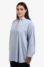 Erika Cavallini Blue/White Striped Cotton Blend Tunic Top Size 44