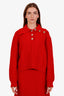 Sandro Red Wool Collared Sweater Size 2