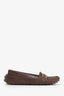 Louis Vuitton Brown Suede and Leather Loafers Size 37.5